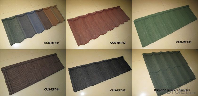 Al-Zn Colorful Stone Coated Steel Roofing Tile