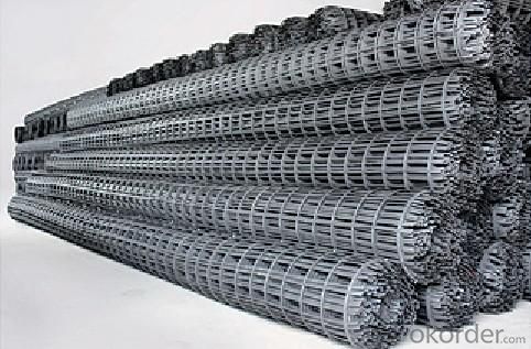 Warp Knitted Polyester Geogrid with CE certificate for Road construction