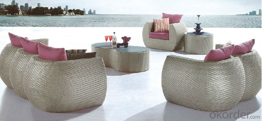 Wicker Seating Set in Espresso with Tan Cushions