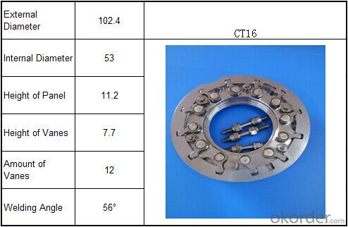 CT16 Turbocharger Nozzle Ring 17201-30160/17201-30160/ 1720130160 VNT