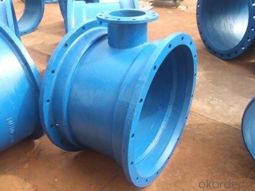 Ductile Iron Pipe Fittings All Flanged Tee DN500&400-12 Cold Applied Bitumen