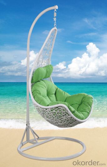 Patio Swing Chair Garden with Green Cushion