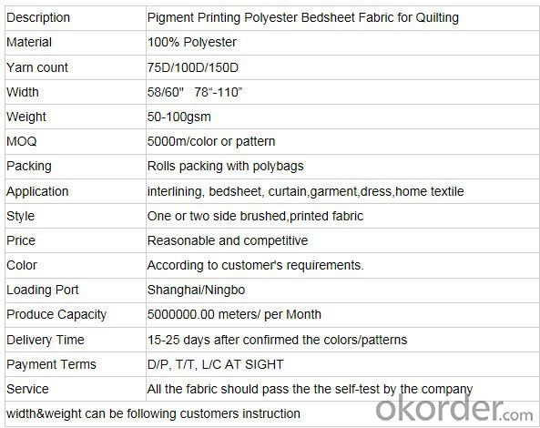 100% Polyster pigment Fabric /bedsheet by CHANGXING GUOJUN TEXTILE CO.,LTD sale online