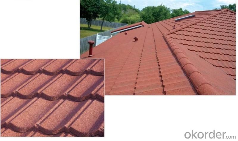 Natural Stone Chip Coated Metal Roofing Tile