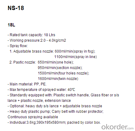 Knapsack Sprayer   NS-18