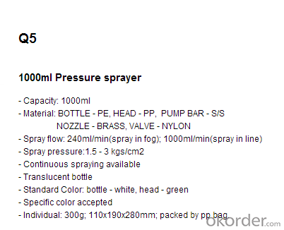 Pressure Sprayer  Q5