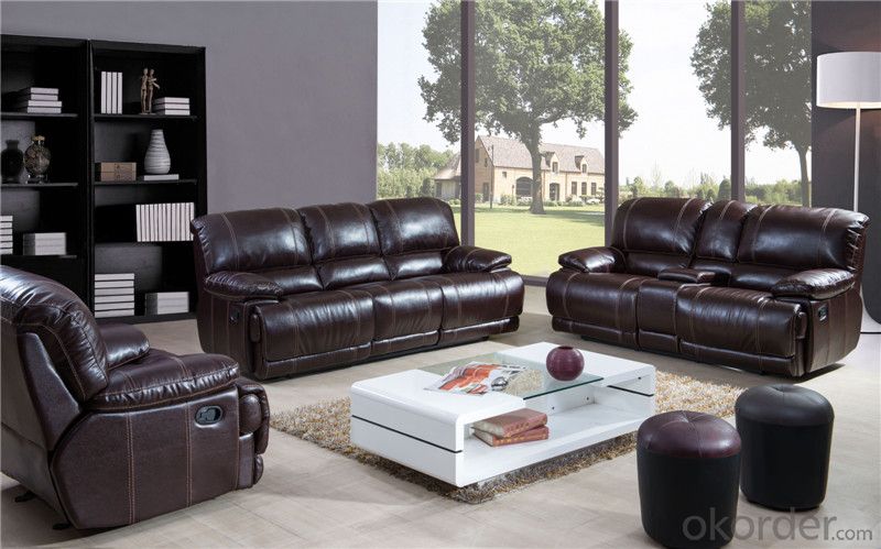 Black Leather Recliner Sofa for Living Room