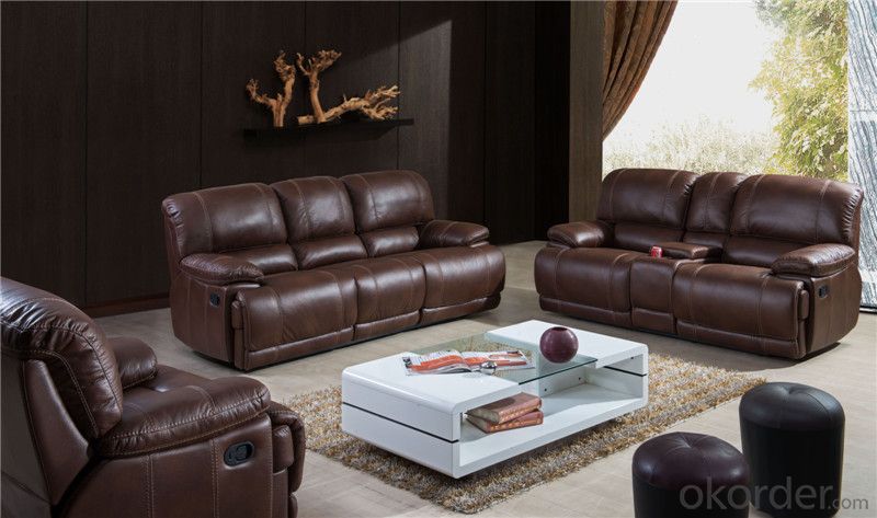 Natural Leather Recliner Sofa for Living Room