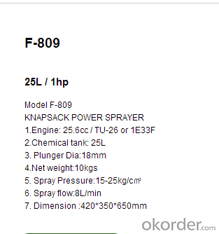 Knapsack Power Sprayer  F-809
