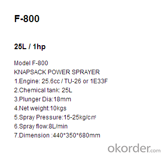 Knapsack Power Sprayer   F-800