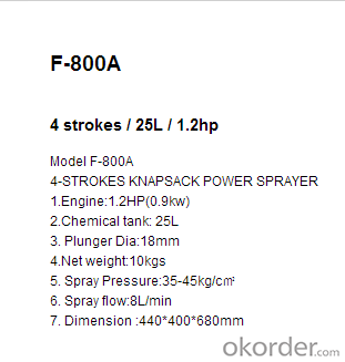 Knapsack Power Sprayer   F-800-A