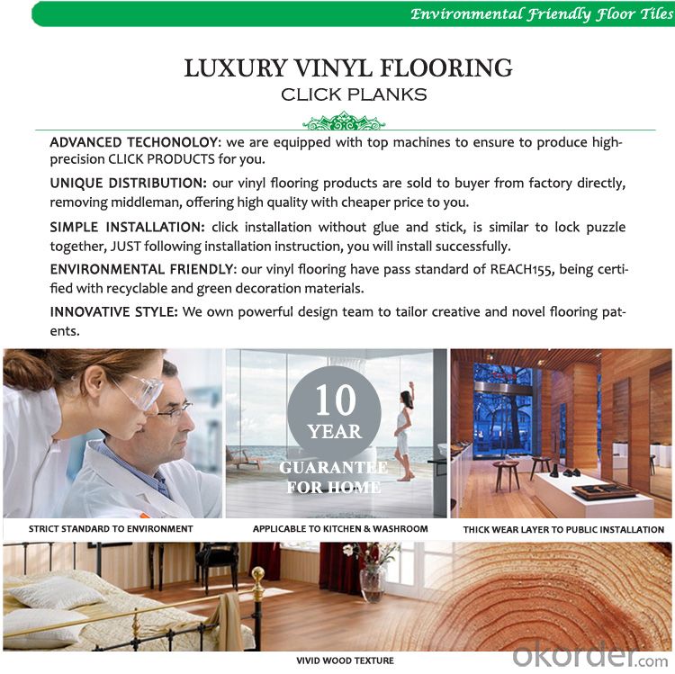 BF luxury vinyl flooring planks click &dry back antislip waterfloor manufacturer 2mm-5mm MDM005