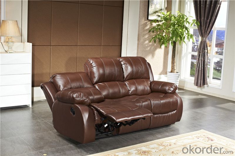 Manually Recliner Sofa with Genuine Leather