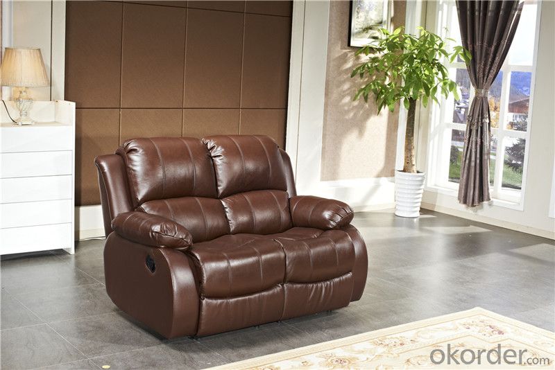 Manually Recliner Sofa with Leather and PVC