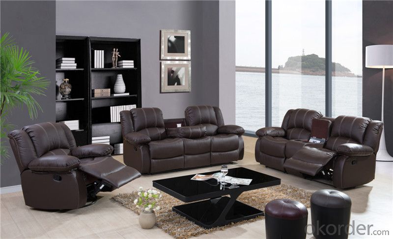 Genuine Leather Recliner Sofa of Modern Style