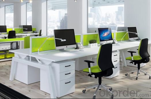Office Workstation Modern Wooden Green Partition