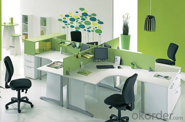 L-Desk Workstation Set Office Furniture Green
