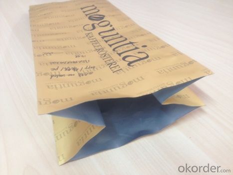 Stand Up Kraft Paper Laminated with PET Film with Square Window for Packing