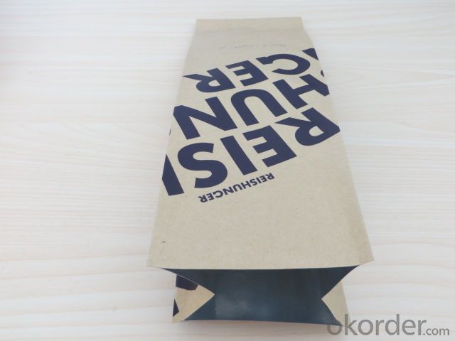 Food Grade Craft Paper Laminated Bag with Tear Nortch for Packing
