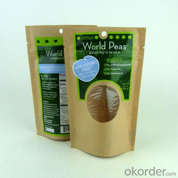Bottom Sealed Printed Laminated Kraft Paper with Zipper Closer