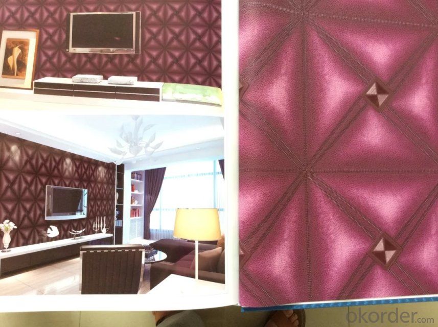 PVC Wallpaper Glamour Flower Shape Pink Background Decor Wallpapers