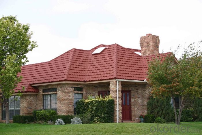 Colorful Sand Steel Stone Coated Roofing Tiles
