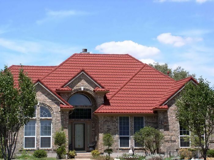 Curved Heat Insulation Stone Coated Metal Roof Tiles