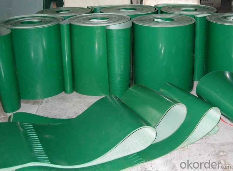 Green PVC Conveyor Belt White PU Conveyor Belt In Food Industry
