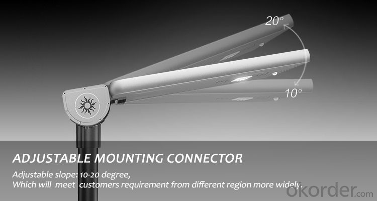 Aluminum die casting IP67 integrated 20w solar street light with 80000 hours lifespan