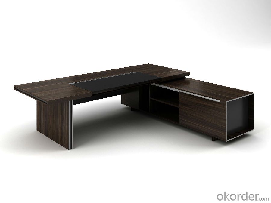 Wood Office Desk Black Color Classic Design