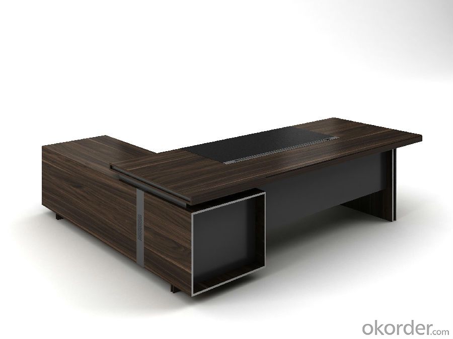 Wood Office Desk Black Color Classic Design