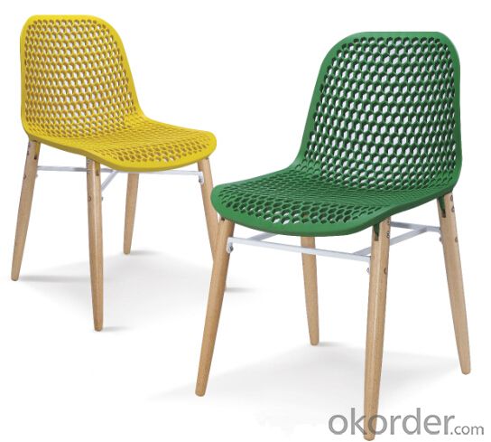Dinning Chair Plastic & Wood & Metal Model CMAX-PP661