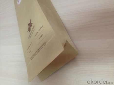 White Craft Paper Bags Laminated with LDPE Film for Food Packing
