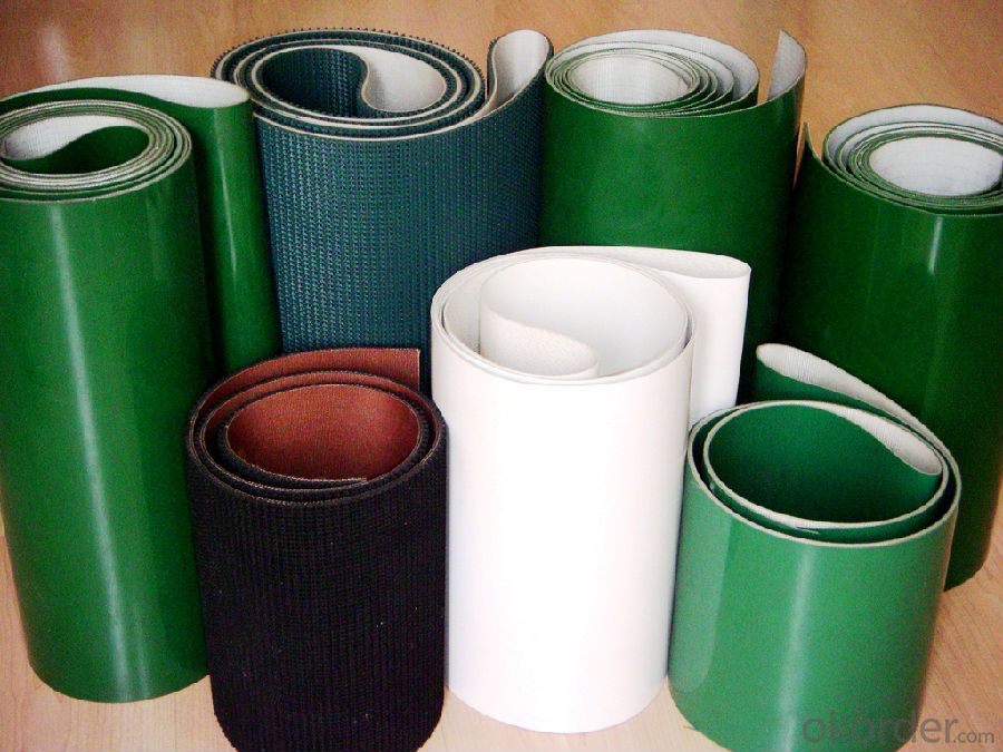 PVC PU Conveyor Belt White Green Black Dark Green Color