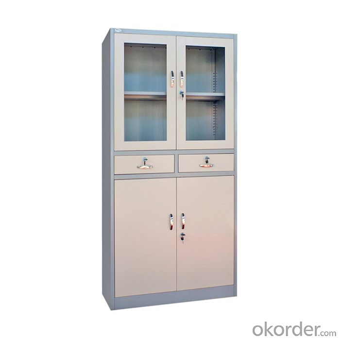 Steel Filing Cabinets Metal Storage Containers with Glass Door Cupboard Cmax-FC04-001