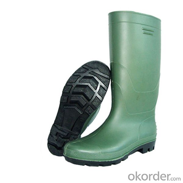 Safety Boots Green Safety PVC Rain Boots with Steel Toe