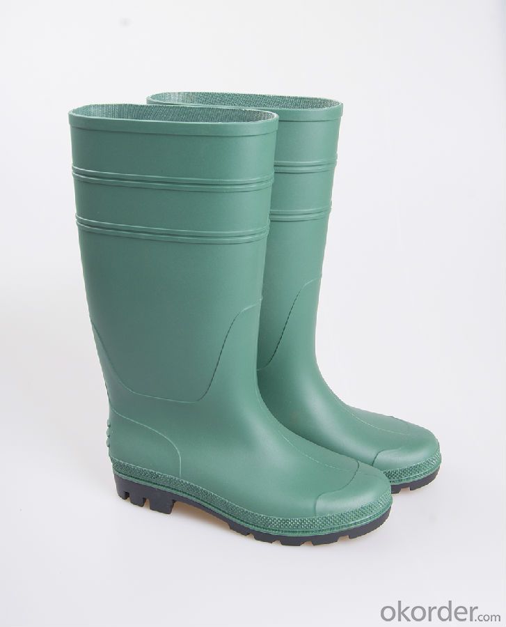 Green PVC Industrial Safety Boots with Steel Sole Steel Toe Cap Safety Boot