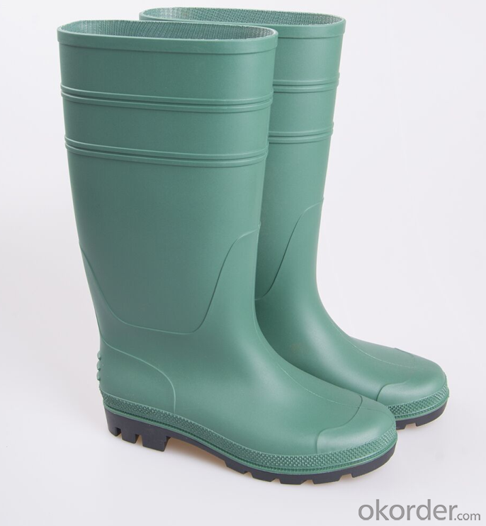 Safety Boots Green Safety PVC Rain Boots with Steel Toe