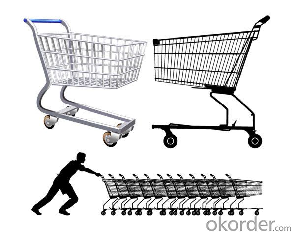 Supermarket Shopping Cart for Unfolded Handle Cart