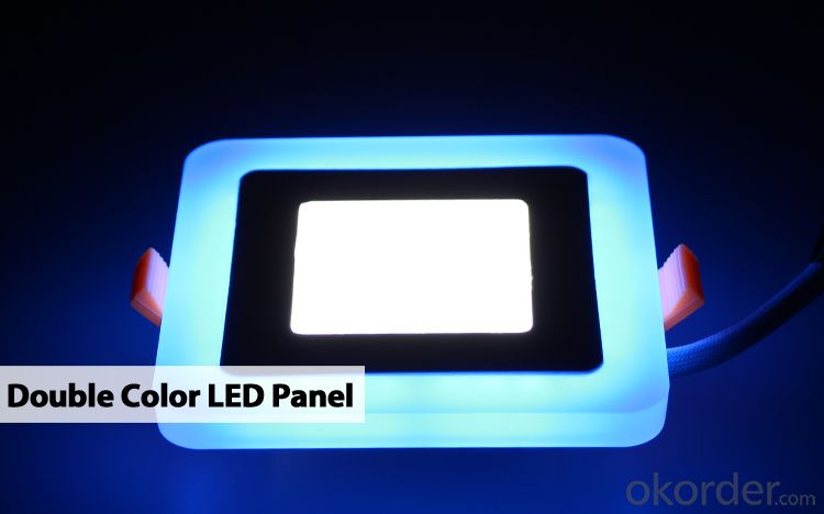 LED PANEL LIGHT DOUBLE COLOR 6 AND 3 W SQUARE SHAPE RECESSED TYPE BLUE AND 6000K