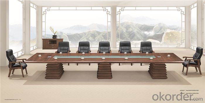Wooden Executive Table with Veneer Painting