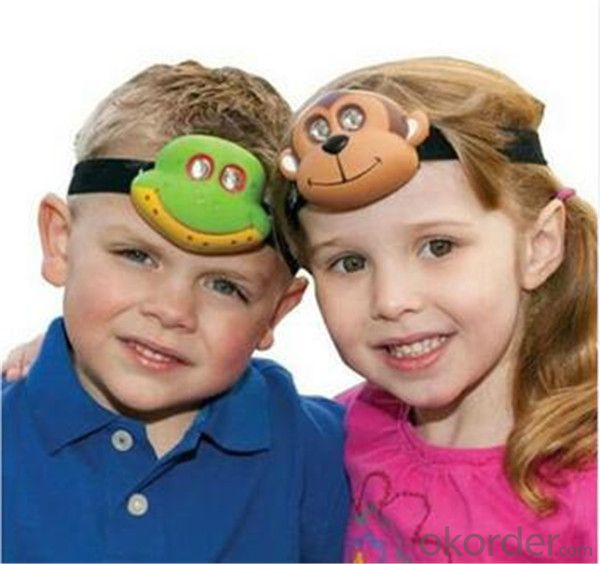 Bear Shape Headlamp Two Modes ABS Animal Head Flaslight For Children