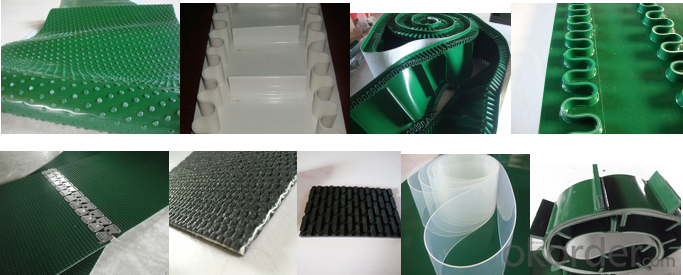 Diamond Surface Smooth Bottom White PVC Conveyor Belt