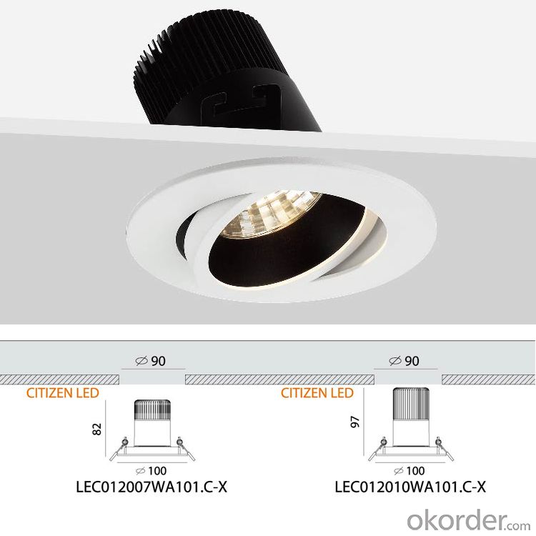 led cob ceiling spotlight 7w 10w warranty 3 years use for  hotel highting
