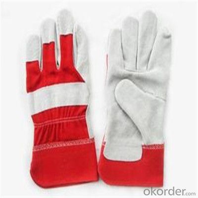 PVC Inner Split Double Palm Leather Work Glove in China