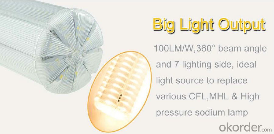 LED corn light: ＞100lm/w, 360° beam angle, Samsung or Epistar chip available, widely application.