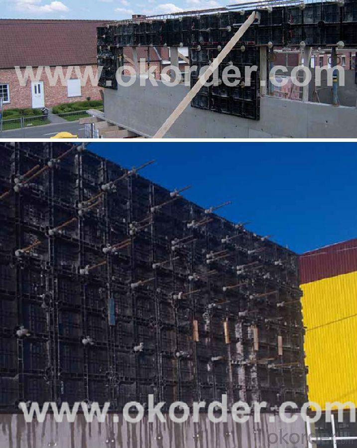 Black Plastic Modular Concrete Wall Formwork Panel for Straight Wall