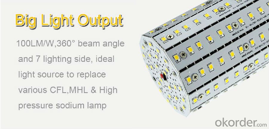 LED Fin series corn light: More than100lm/w, lower weight, lower temperature rising