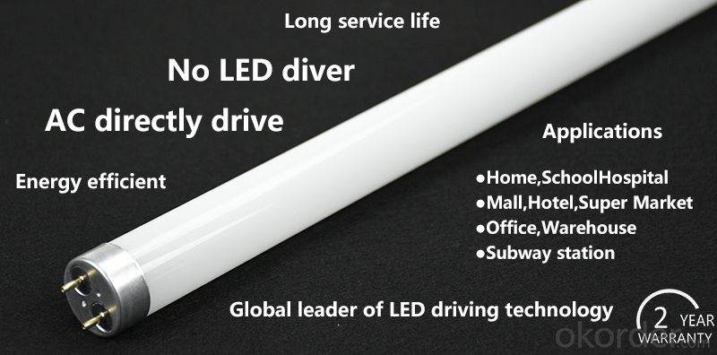 Led Tube Lights T8 high luminous efficacy AC directly drive