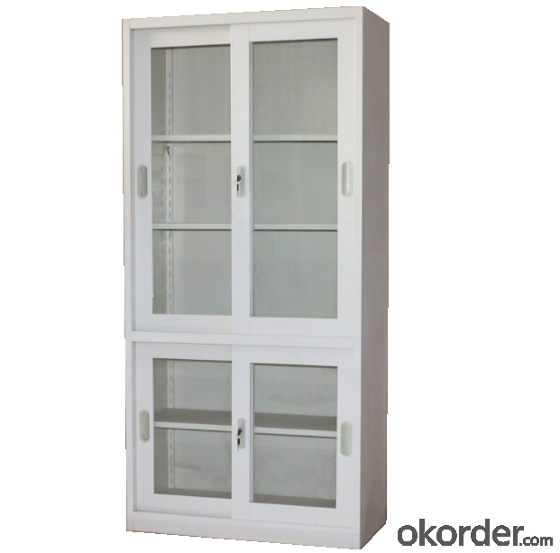 Office Filing Sliding Door Cupboard with Glass Window